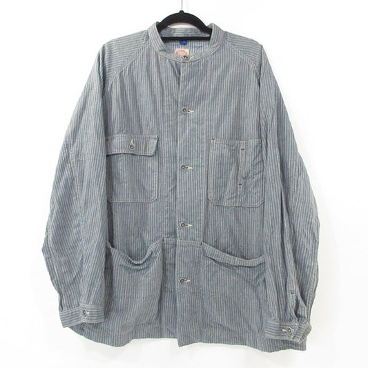 【中古】FUNSET OF ART MARIN COUNTY MADE | ファンセットオブアートマリンカウンティメイド small hickory cover shirts 長袖シャツ ストライプ サイズ:M