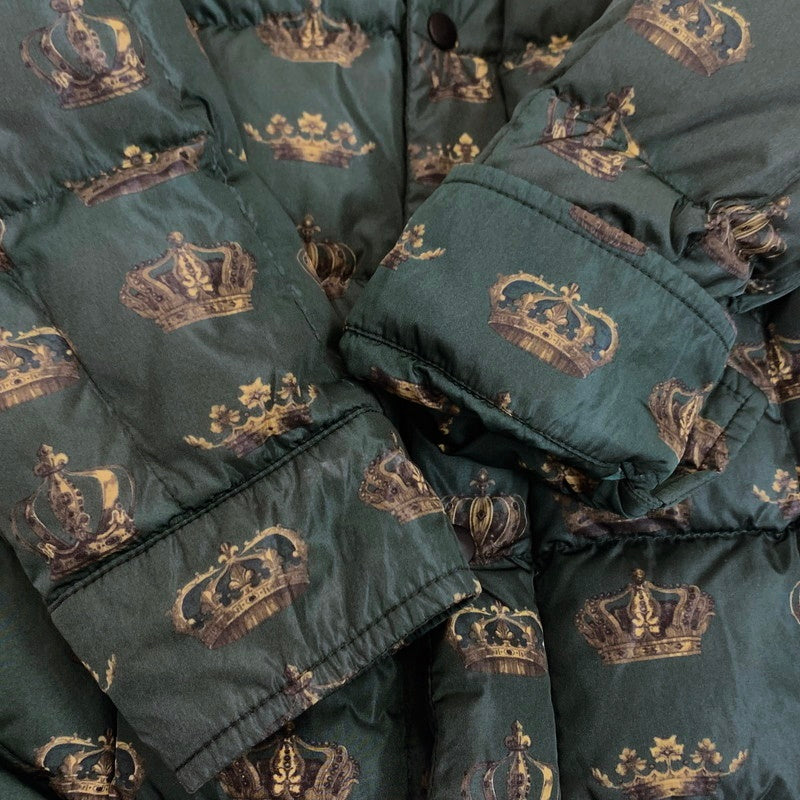 【中古】DOLCE & GABBANA | ドルチェアンドガッバーナ クラウン総柄 ダウンジャケット G9FK3T グリーン サイズ:48