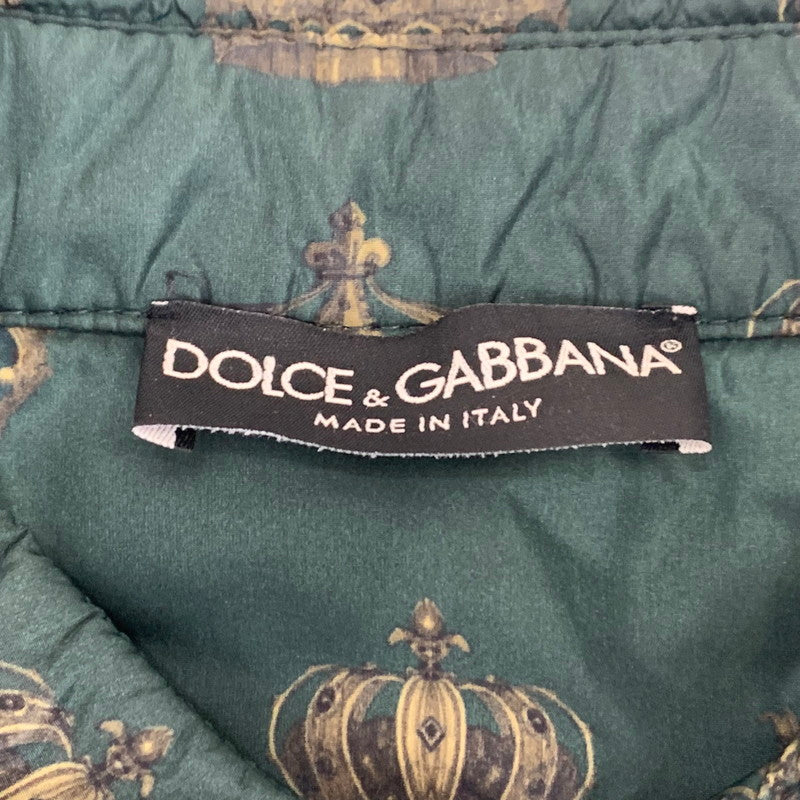 【中古】DOLCE & GABBANA | ドルチェアンドガッバーナ クラウン総柄 ダウンジャケット G9FK3T グリーン サイズ:48