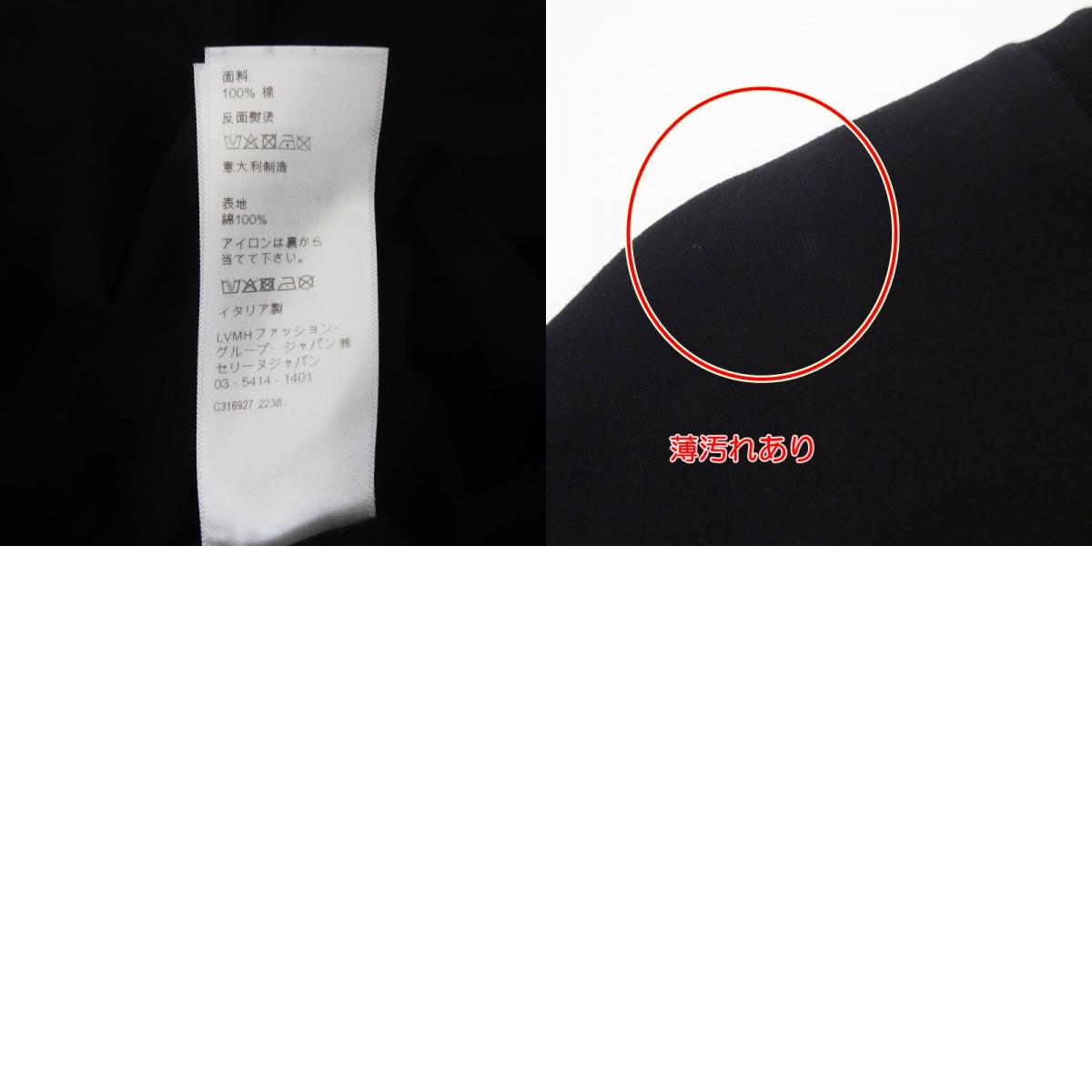 CELINE | CELINE Rhinestone Logo Loose Fit T-Shirt Short Sleeve T-Shirt 2X49F671Q Black Size: XL