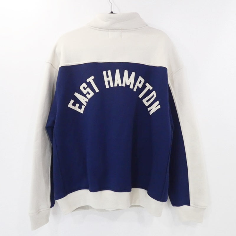 【中古】RHUDE | ルード CONTRAST QUARTER-ZIP Varsity スウェット RHSS24JA091672772277 ネイビー サイズ:XL