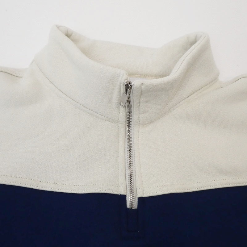【中古】RHUDE | ルード CONTRAST QUARTER-ZIP Varsity スウェット RHSS24JA091672772277 ネイビー サイズ:XL
