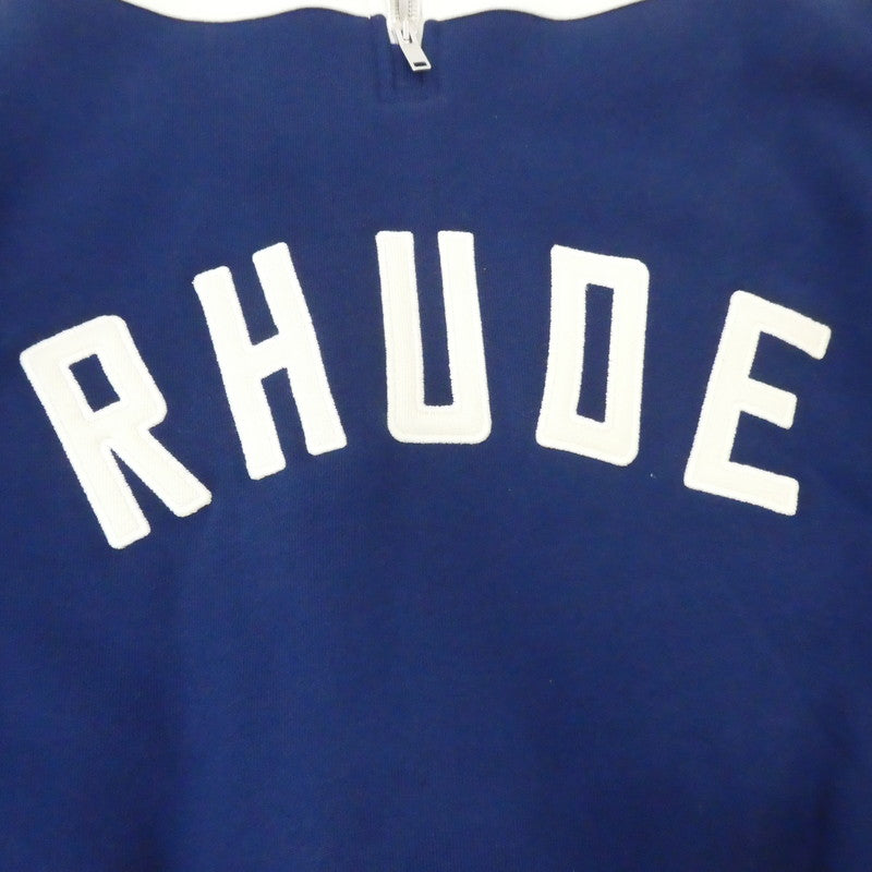 【中古】RHUDE | ルード CONTRAST QUARTER-ZIP Varsity スウェット RHSS24JA091672772277 ネイビー サイズ:XL
