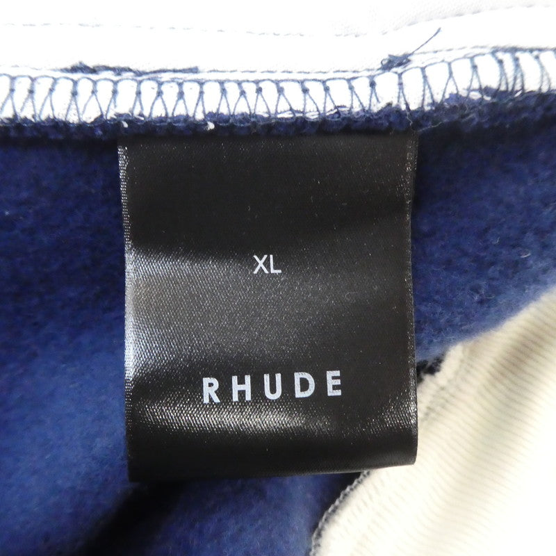 【中古】RHUDE | ルード CONTRAST QUARTER-ZIP Varsity スウェット RHSS24JA091672772277 ネイビー サイズ:XL