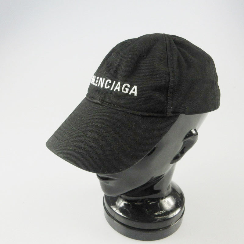 【中古】BALENCIAGA | バレンシアガ LOGO BASEBALL CAP キャップ 529192 ブラック サイズ:L
