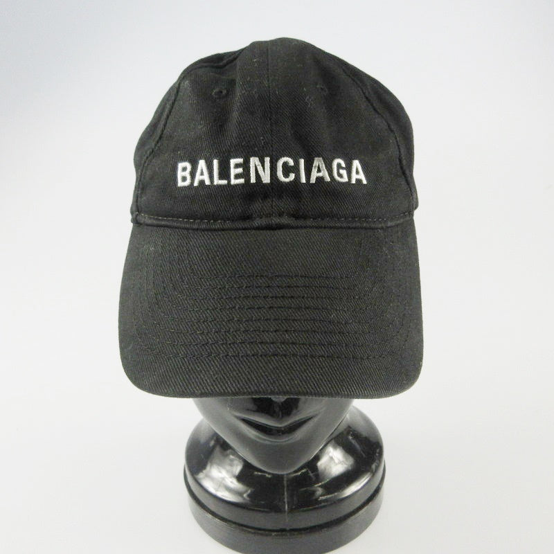 【中古】BALENCIAGA | バレンシアガ LOGO BASEBALL CAP キャップ 529192 ブラック サイズ:L