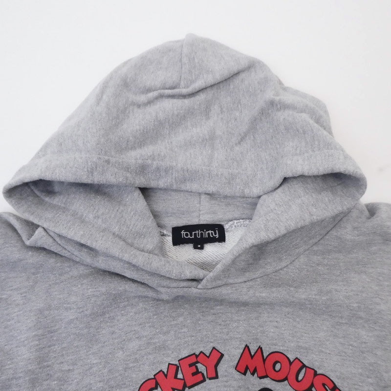 【中古】430 - FOURTHIRTY - | フォーサーティー “MICKEY LOVES BMX” P/O PARKA パーカー グレー サイズ:3