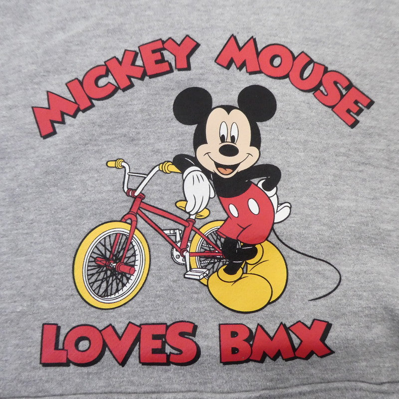 【中古】430 - FOURTHIRTY - | フォーサーティー “MICKEY LOVES BMX” P/O PARKA パーカー グレー サイズ:3