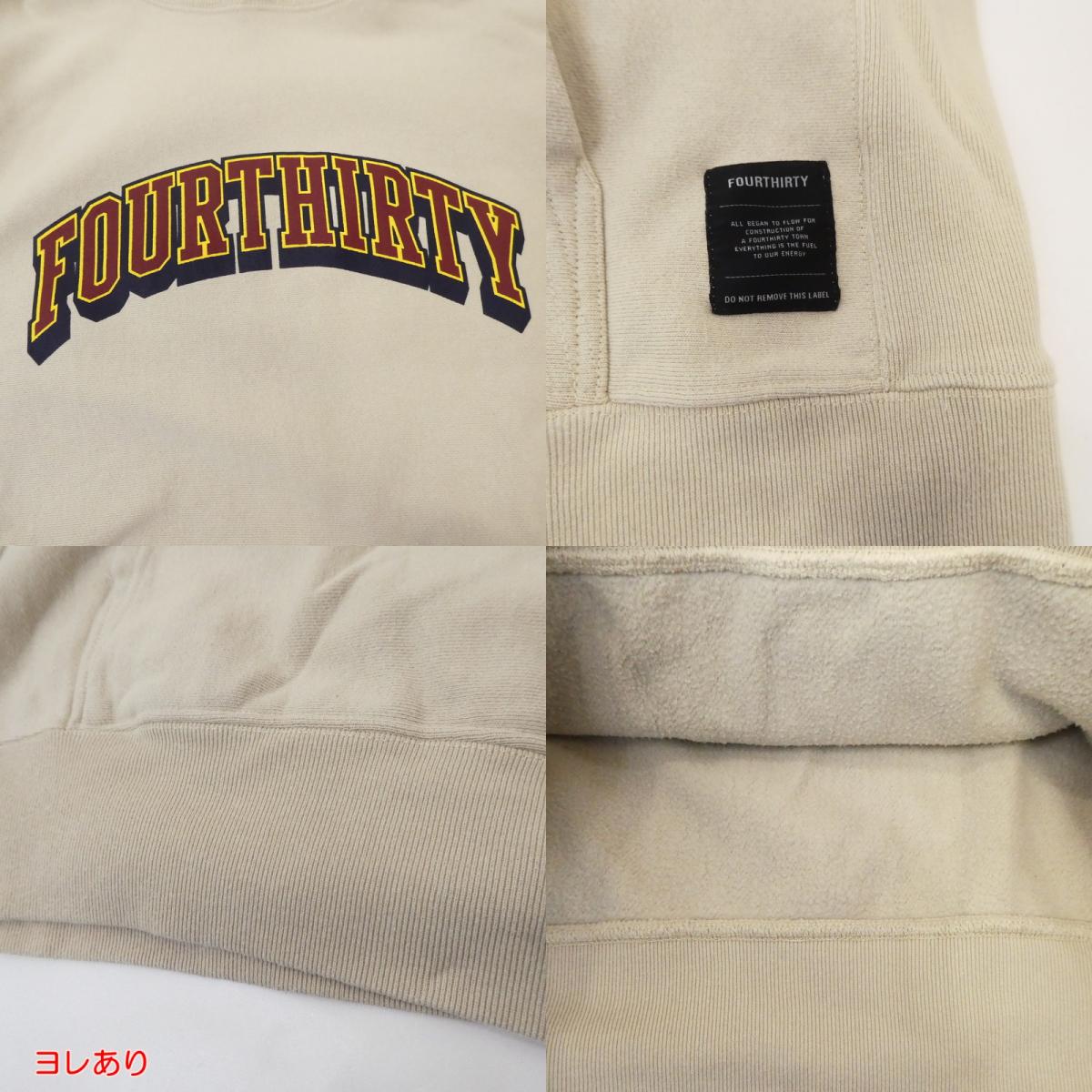 【中古】430 - FOURTHIRTY - | フォーサーティー ARCH COLLAGE P/O PARKA パーカー 22-175 ベージュ サイズ:3