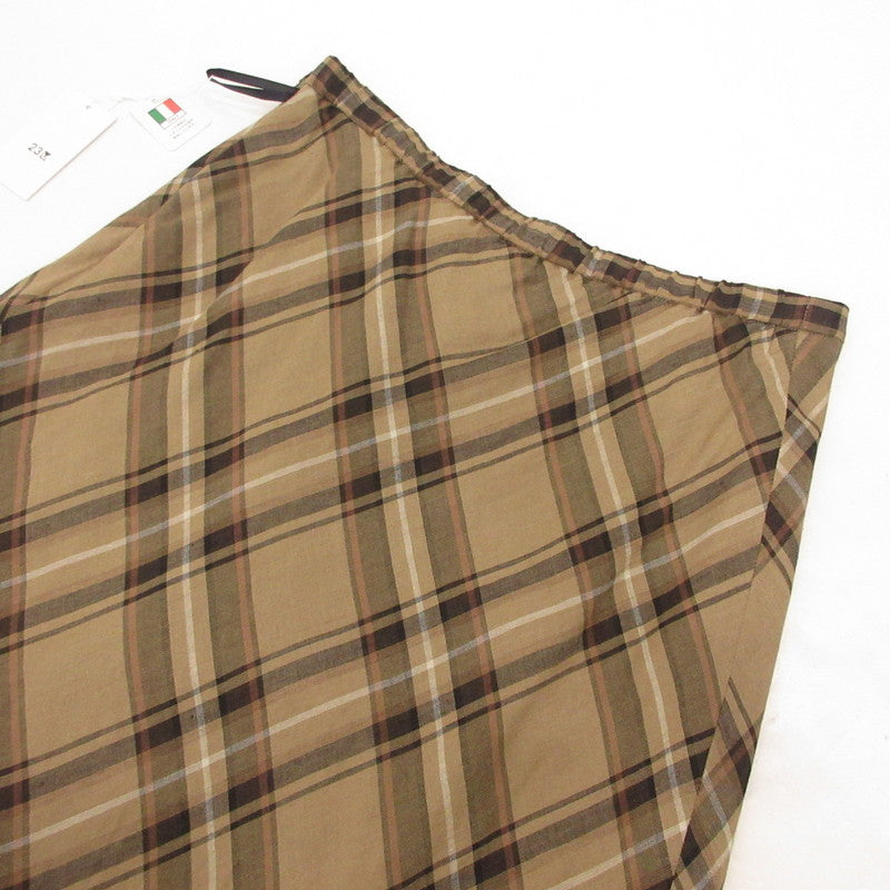 【中古】23ku | 23区 ヴィスコースリネンチェック スカート 6960392 サイズ:38
