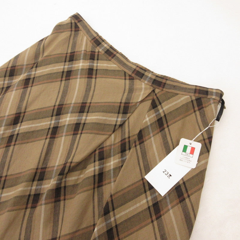 【中古】23ku | 23区 ヴィスコースリネンチェック スカート 6960392 サイズ:38