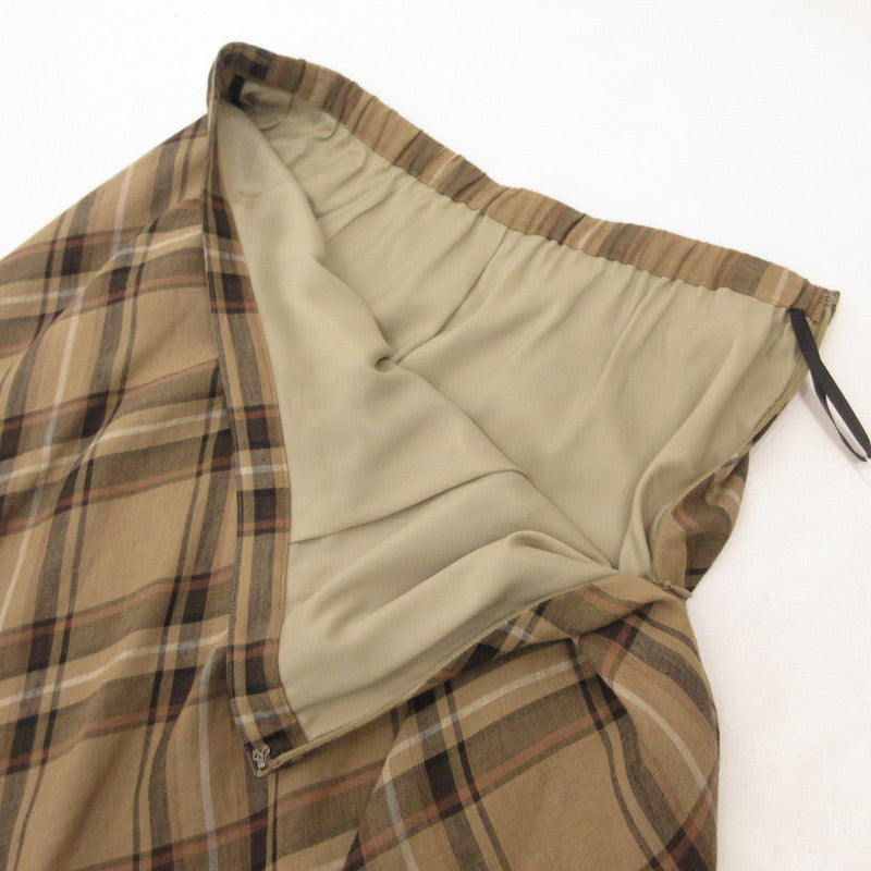 【中古】23ku | 23区 ヴィスコースリネンチェック スカート 6960392 サイズ:38