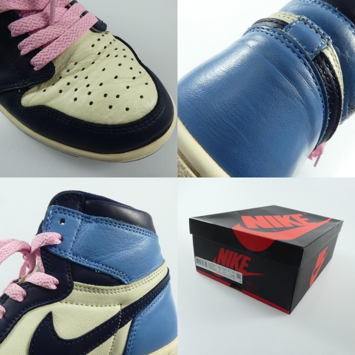 【中古】NIKE | ナイキ AIR JORDAN 1 RETRO HIGH OG スニーカー 555088-140 ネイビー 26cm