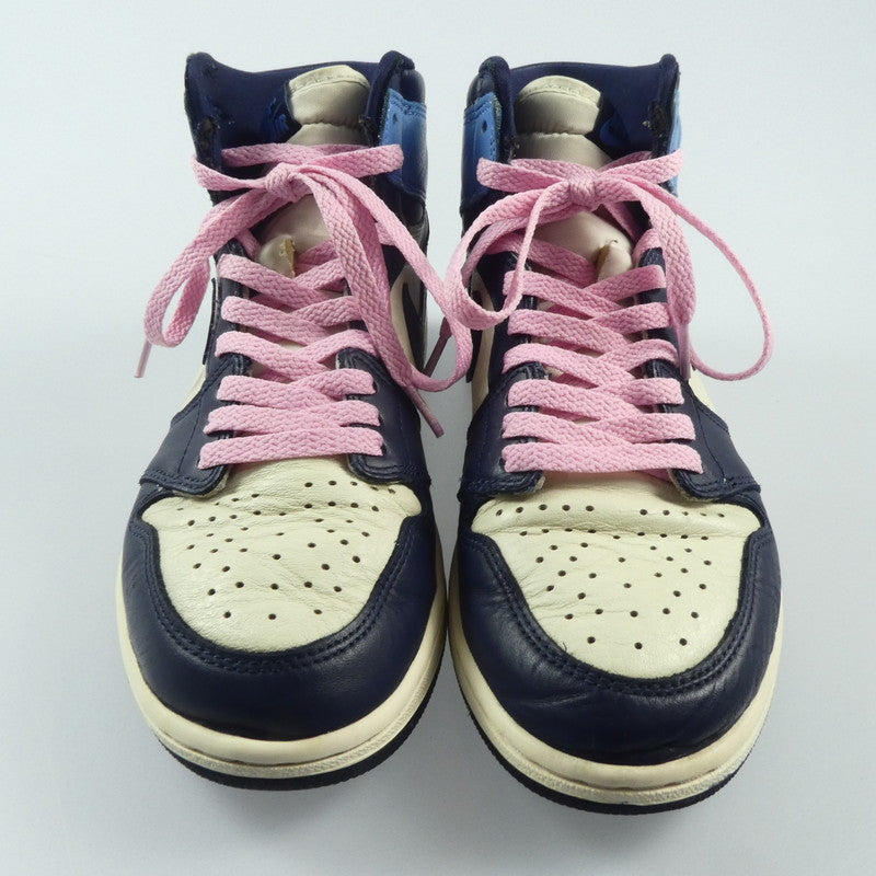 【中古】NIKE | ナイキ AIR JORDAN 1 RETRO HIGH OG スニーカー 555088-140 ネイビー 26cm