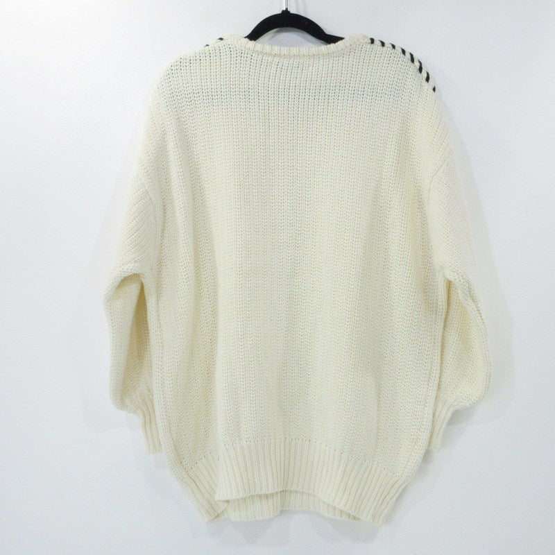 【中古】JOHN BULL | ジョンブル ハンドステッチクルーネックプルオーバー セーター ZC819 2022A/W サイズ:F アイボリー