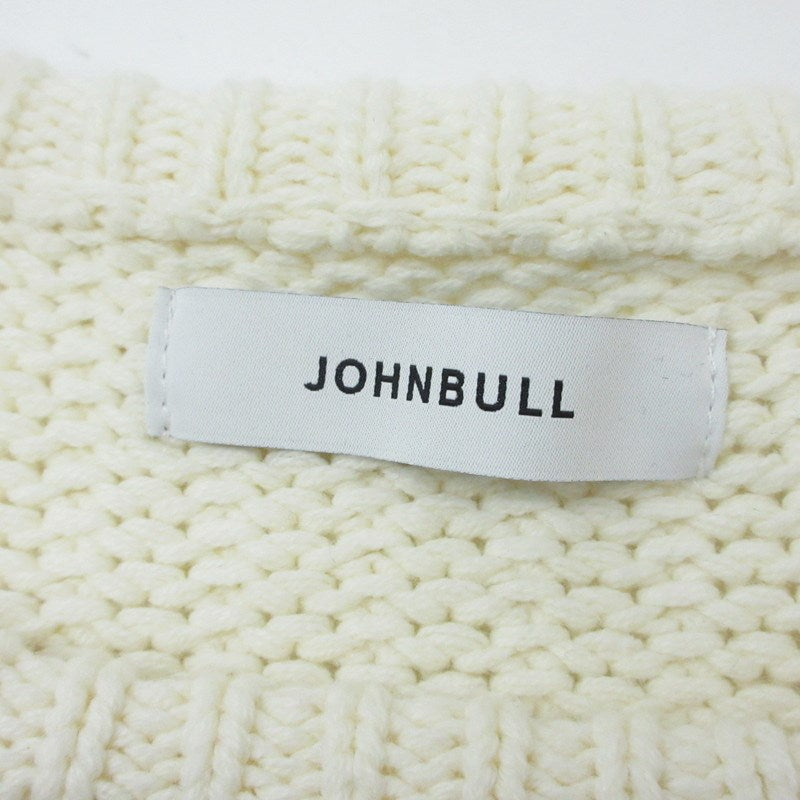 【中古】JOHN BULL | ジョンブル ハンドステッチクルーネックプルオーバー セーター ZC819 2022A/W サイズ:F アイボリー