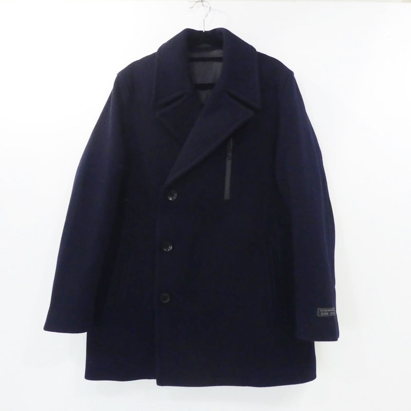 【中古】ABAHOUSE | アバハウス SUPER100s WATER PROOF ソフトメルトン ピーコート 0041-00-00000 ネイビー サイズ:46