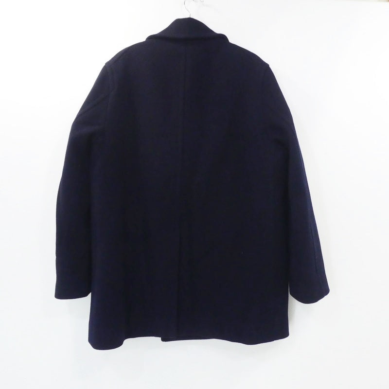 【中古】ABAHOUSE | アバハウス SUPER100s WATER PROOF ソフトメルトン ピーコート 0041-00-00000 ネイビー サイズ:46