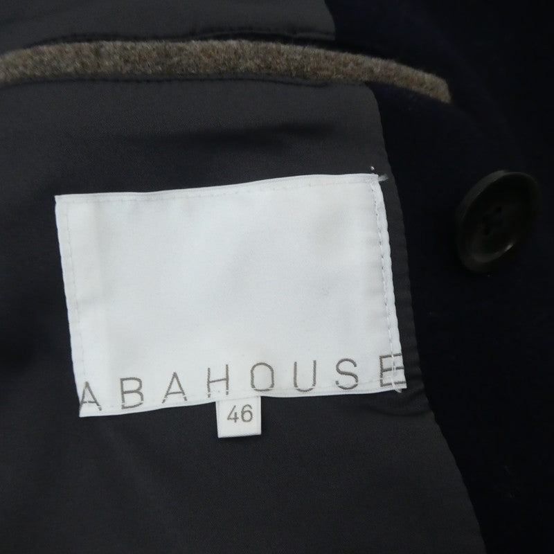 【中古】ABAHOUSE | アバハウス SUPER100s WATER PROOF ソフトメルトン ピーコート 0041-00-00000 ネイビー サイズ:46