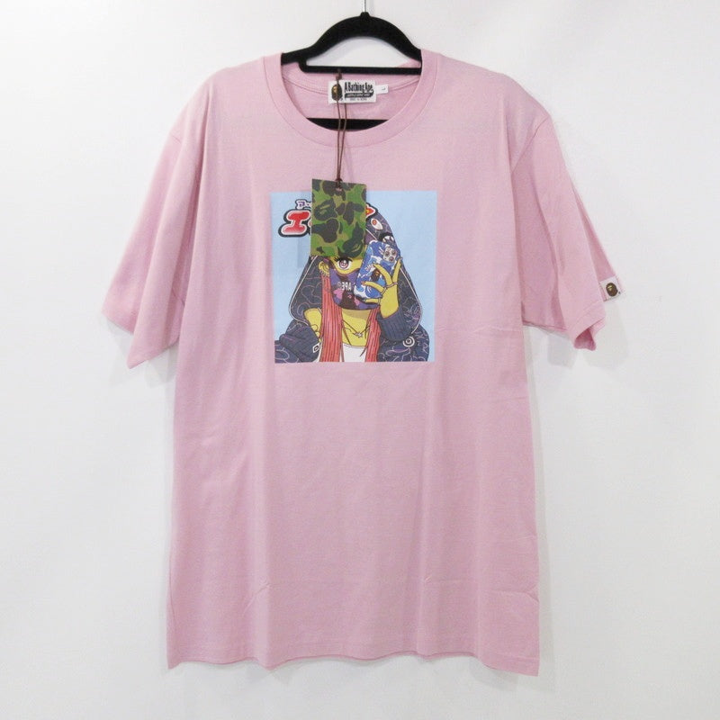 【中古】A BATHING APE | アベイシングエイプ BAPE GIRL TEE 半袖Tシャツ 1I30109007 ピンク サイズ:L