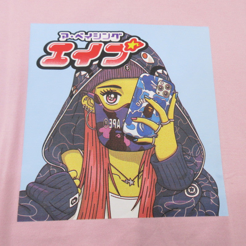 【中古】A BATHING APE | アベイシングエイプ BAPE GIRL TEE 半袖Tシャツ 1I30109007 ピンク サイズ:L