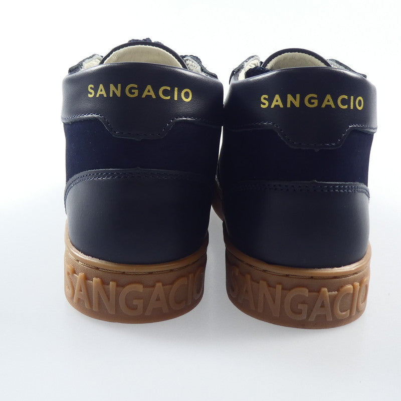 【中古】Sangacio | サンガッチョ にゅーず SG MID『NAVY』 スニーカー ネイビー 23.5cm