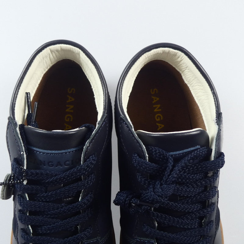 【中古】Sangacio | サンガッチョ にゅーず SG MID『NAVY』 スニーカー ネイビー 23.5cm