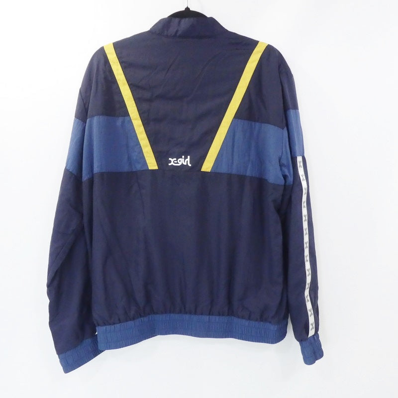 【中古】X-girl | エックスガール RETRO TRACK JKT ナイロンジャケット 105236021001 ネイビー サイズ:L