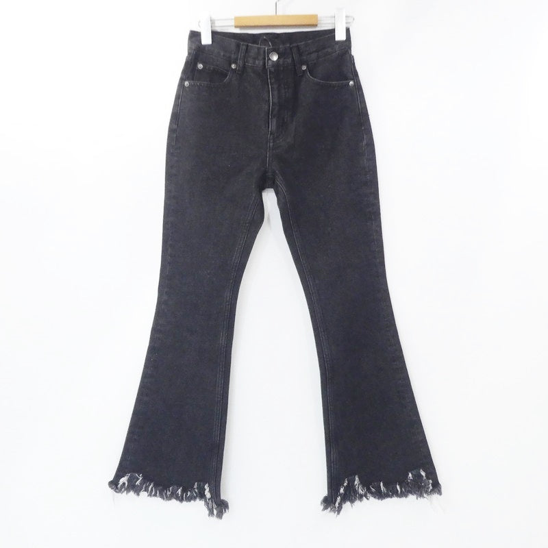 【中古】X-girl | エックスガール CRASH HEM PANTS デニムパンツ 105224031005 ブラック サイズ:XS