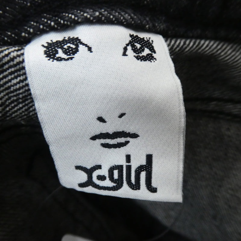 【中古】X-girl | エックスガール CRASH HEM PANTS デニムパンツ 105224031005 ブラック サイズ:XS