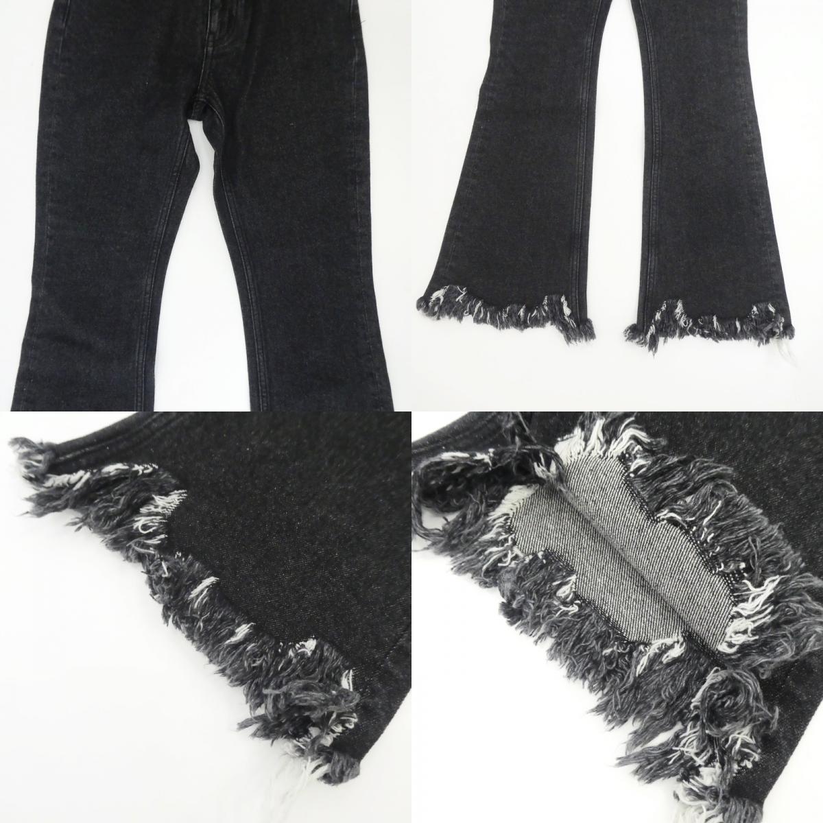 【中古】X-girl | エックスガール CRASH HEM PANTS デニムパンツ 105224031005 ブラック サイズ:XS