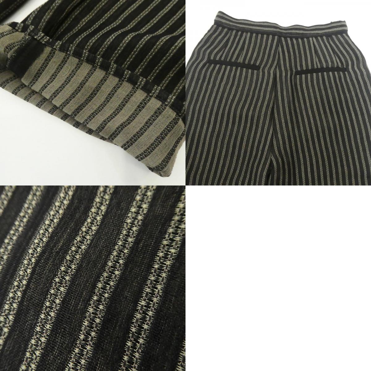 【中古】Ameri VINTAGE | アメリヴィンテージ SOFT TWIST STRIPE PANTS パンツ 01320890290 ブラック サイズ:S