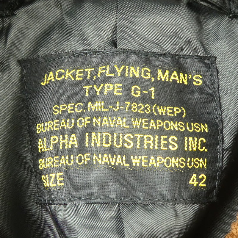 【中古】ALPHA | アルファ G-1 PATCHED レザー TA1489 2023年モデル ユーズド加工 ゴートスキン ブラウン サイズ:42