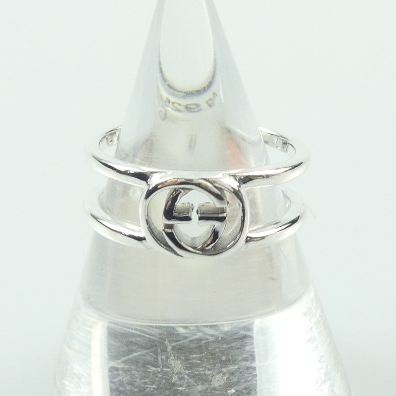 【中古】GUCCI | グッチ インターロッキングGスリムオープンバンド リング・指輪 298036 シルバー