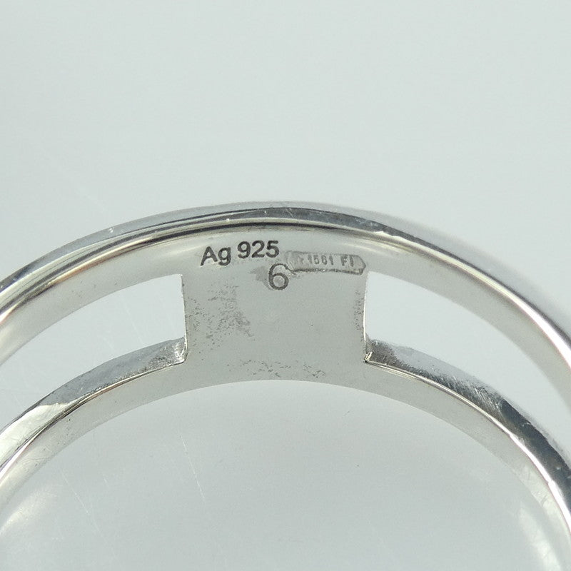 【中古】GUCCI | グッチ インターロッキングGスリムオープンバンド リング・指輪 298036 シルバー