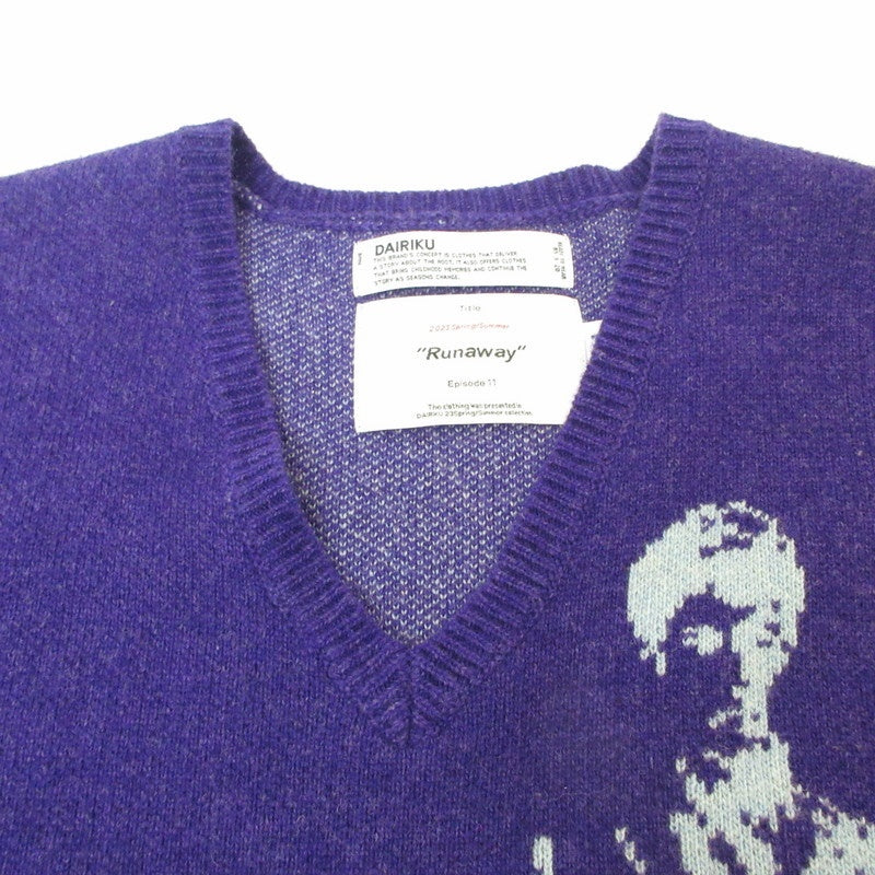 【中古】DAIRIKU | ダイリク ベスト Benjamin Knit Vest パープル サイズ:FreeSize