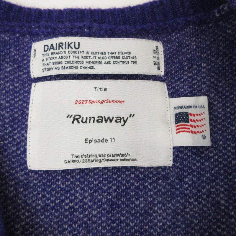 【中古】DAIRIKU | ダイリク ベスト Benjamin Knit Vest パープル サイズ:FreeSize