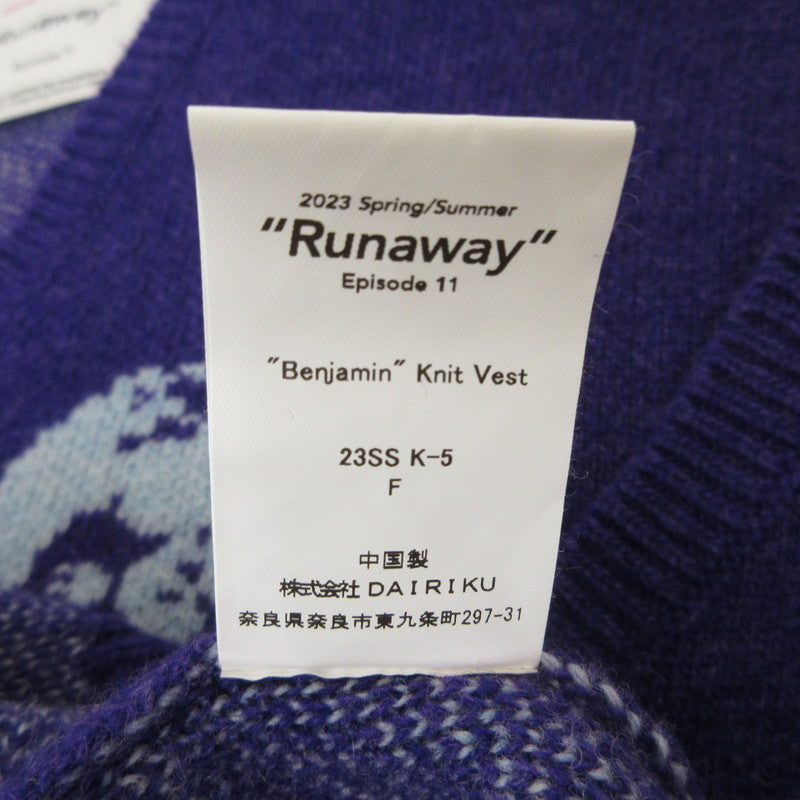 【中古】DAIRIKU | ダイリク ベスト Benjamin Knit Vest パープル サイズ:FreeSize