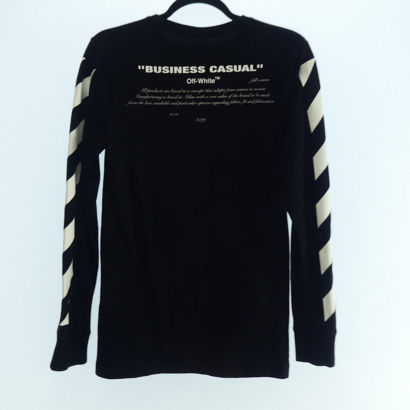 【中古】OFF-WHITE | オフホワイト Diag Bernini L/S Tee 長袖Tシャツ OMAB001F18185011 2018A/W 国内正規品 ブラック サイズ:XS
