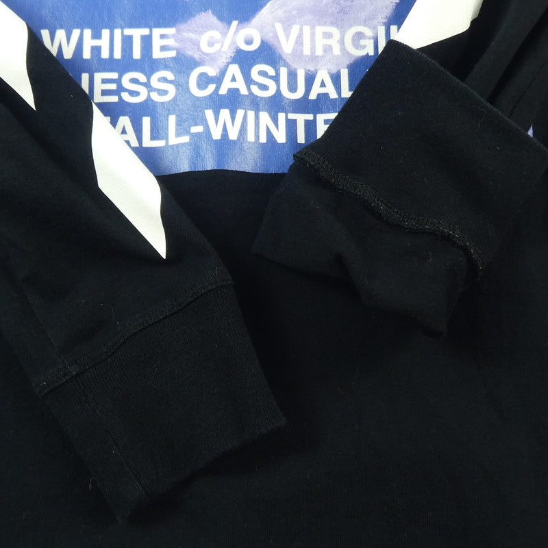【中古】OFF-WHITE | オフホワイト Diag Bernini L/S Tee 長袖Tシャツ OMAB001F18185011 2018A/W 国内正規品 ブラック サイズ:XS