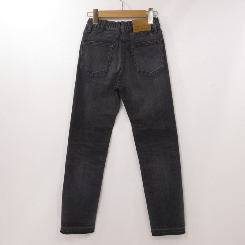 【中古】BIG JOHN | ビッグジョン サイドスリット デニムパンツ MML105K ブラック サイズ:XXS