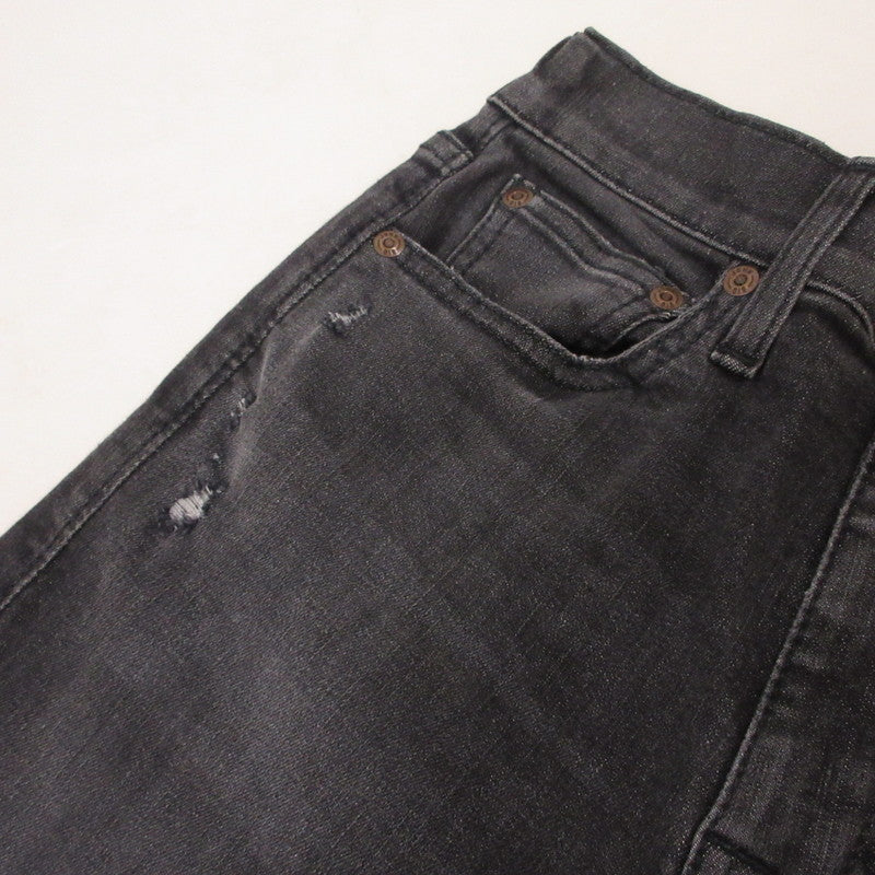【中古】BIG JOHN | ビッグジョン サイドスリット デニムパンツ MML105K ブラック サイズ:XXS