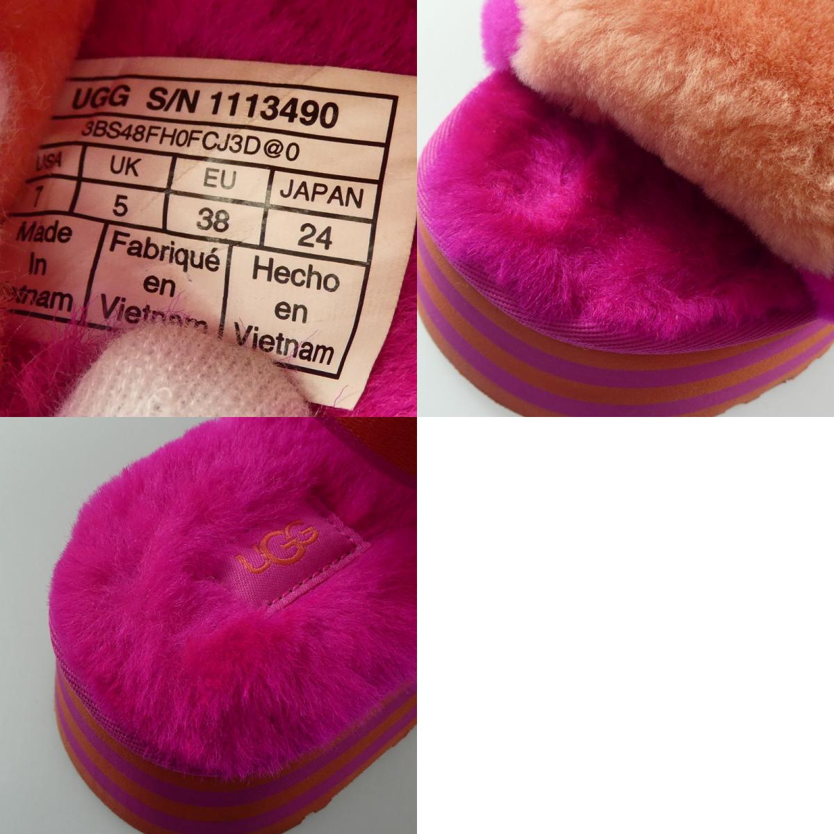 【中古】UGG | アグ DISCO CHECKER SLIDE サンダル 1113490 ピンク 24cm