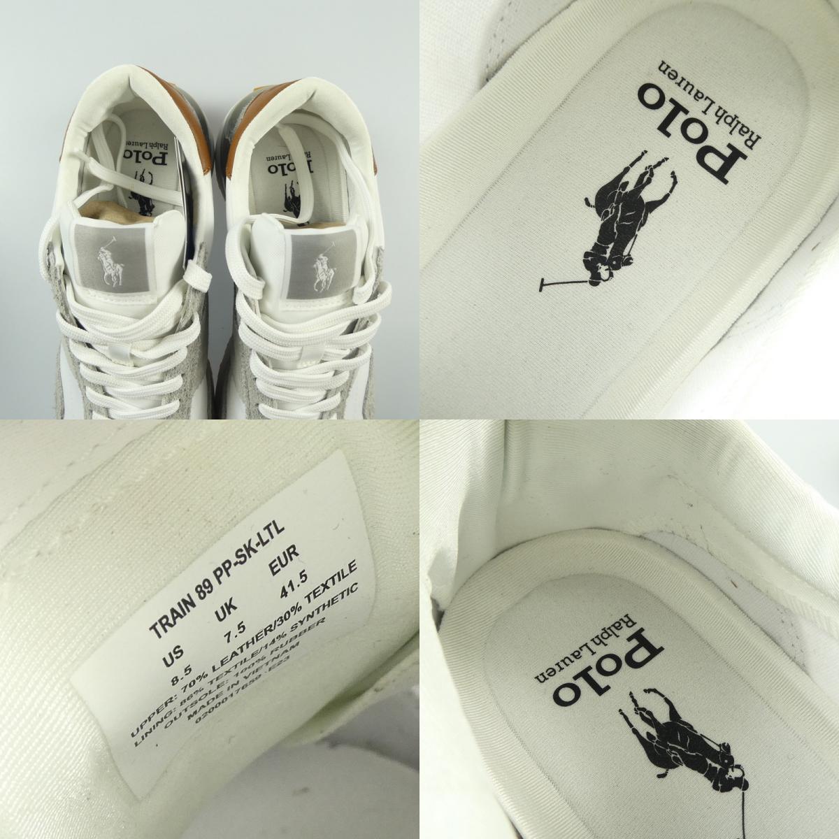 【中古】POLO RALPH LAUREN | ポロ・ラルフローレン Train 89 スエードパネルド スニーカー MAPSFTW0CT20434100 ホワイト 27cm
