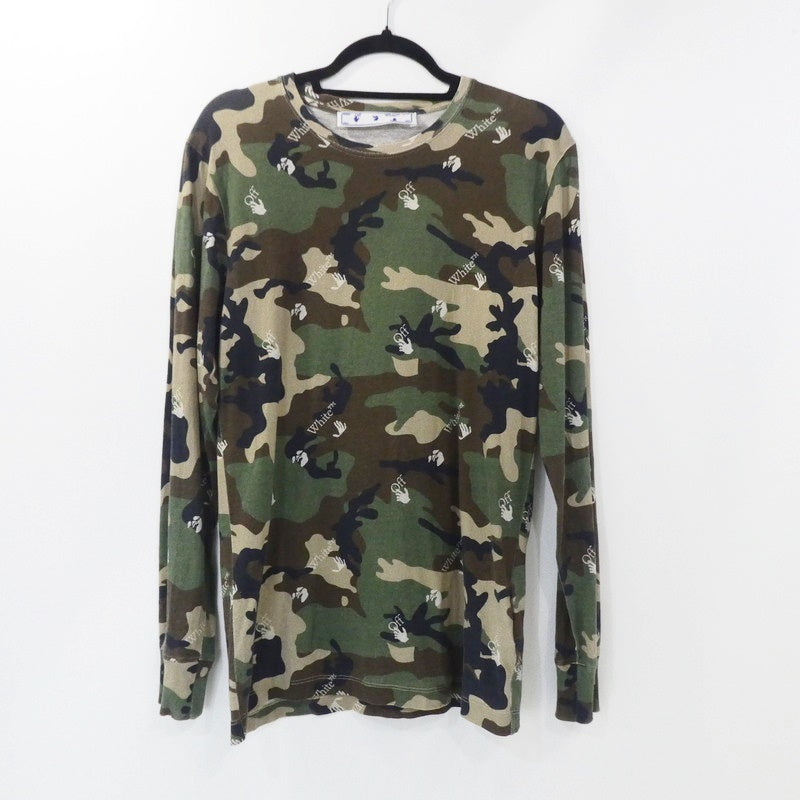 【中古】OFF-WHITE | オフホワイト 長袖Tシャツ OMAB001S21JER011 カーキ サイズ:S
