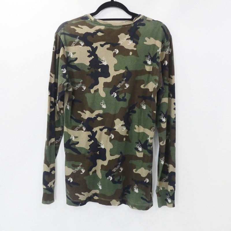 【中古】OFF-WHITE | オフホワイト 長袖Tシャツ OMAB001S21JER011 カーキ サイズ:S