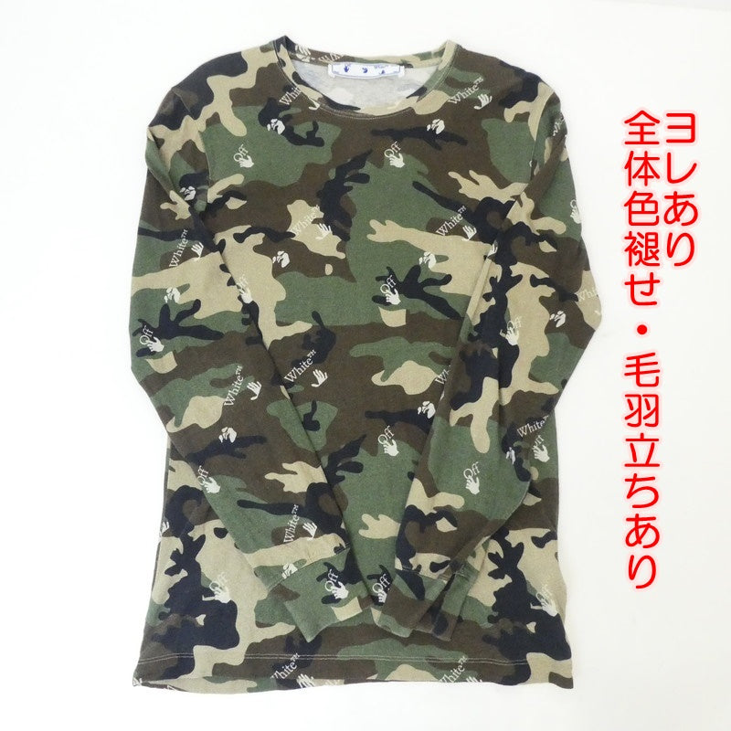 【中古】OFF-WHITE | オフホワイト 長袖Tシャツ OMAB001S21JER011 カーキ サイズ:S