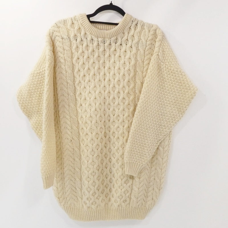 【中古】 アランニットセーター セーター ベージュ サイズ:L