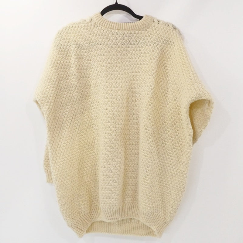 【中古】 アランニットセーター セーター ベージュ サイズ:L