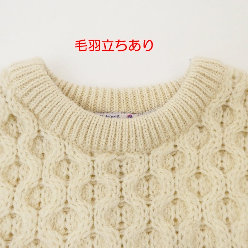 【中古】 アランニットセーター セーター ベージュ サイズ:L